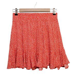 LOFT Red Polka Dot Mini Skirt